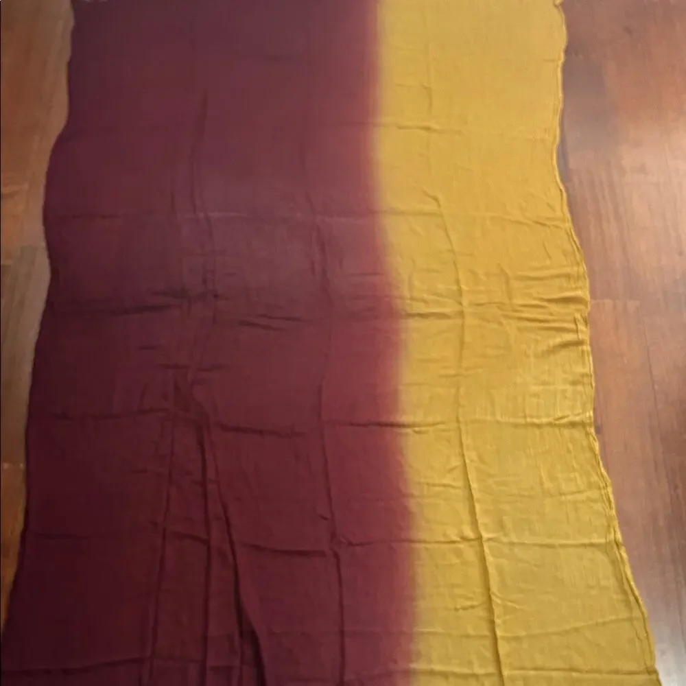 Two-Tone Ombre Scarf, Semi Transparent and Gauzy, Oversized Rectangle